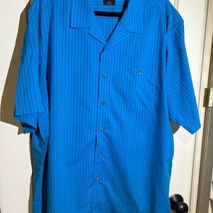 Paul Fredrick Blue Striped Casual Shirt